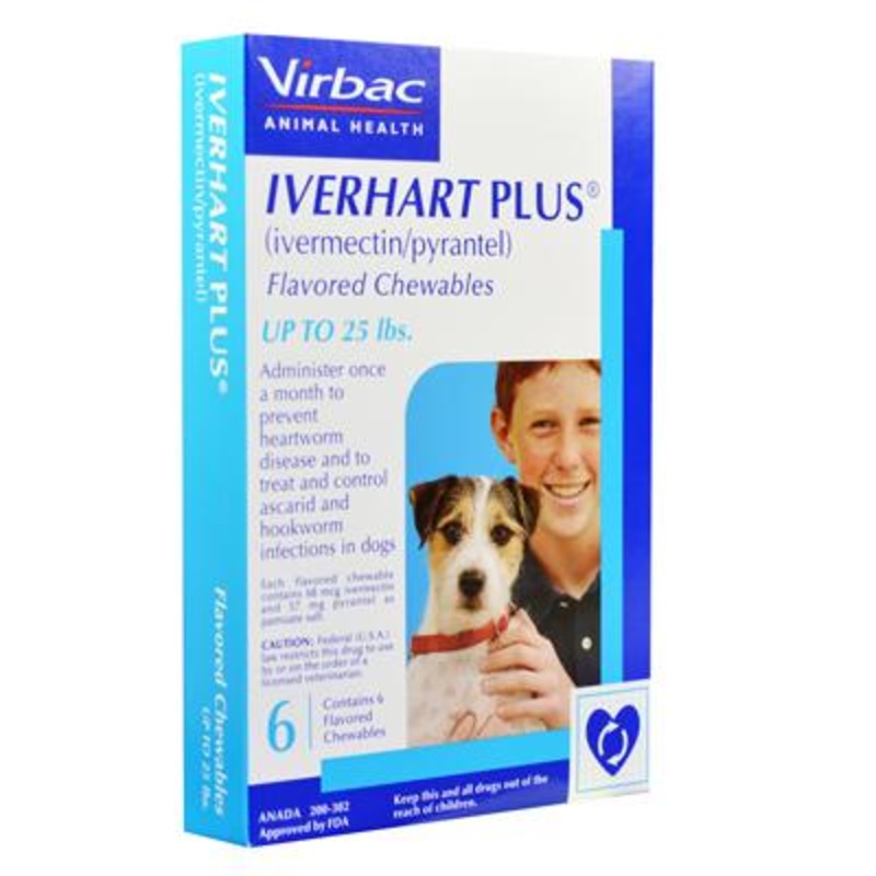 Iverhart Plus (Rx)|up to 25 lbs|26-50 lbs|51-100 lbs|6 Chewables