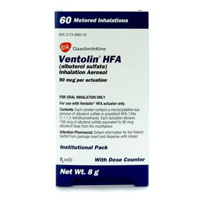 Ventolin (Rx)|90 mcg, 60 puff|8 gm