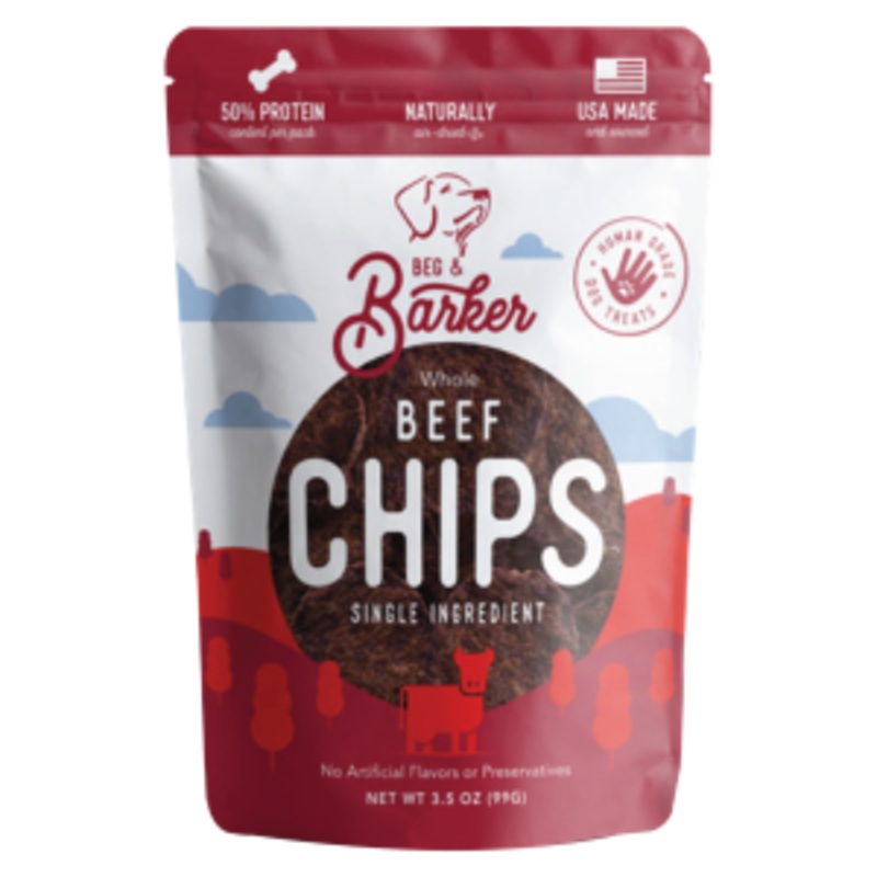 Beg & Barker Chip Treats|Chicken|Pork|Turkey|Beef|3.5oz|8oz