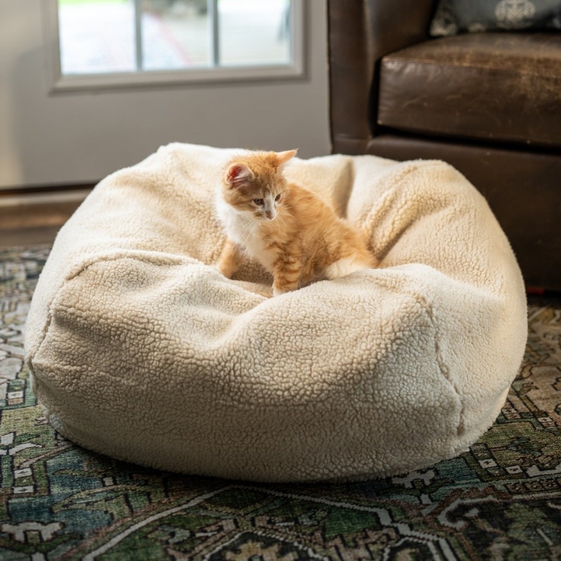 Sherpa Puff Ball Bean Bag|Medium|Large|X-Large|Complete Bed|Cover Only (No Fill)