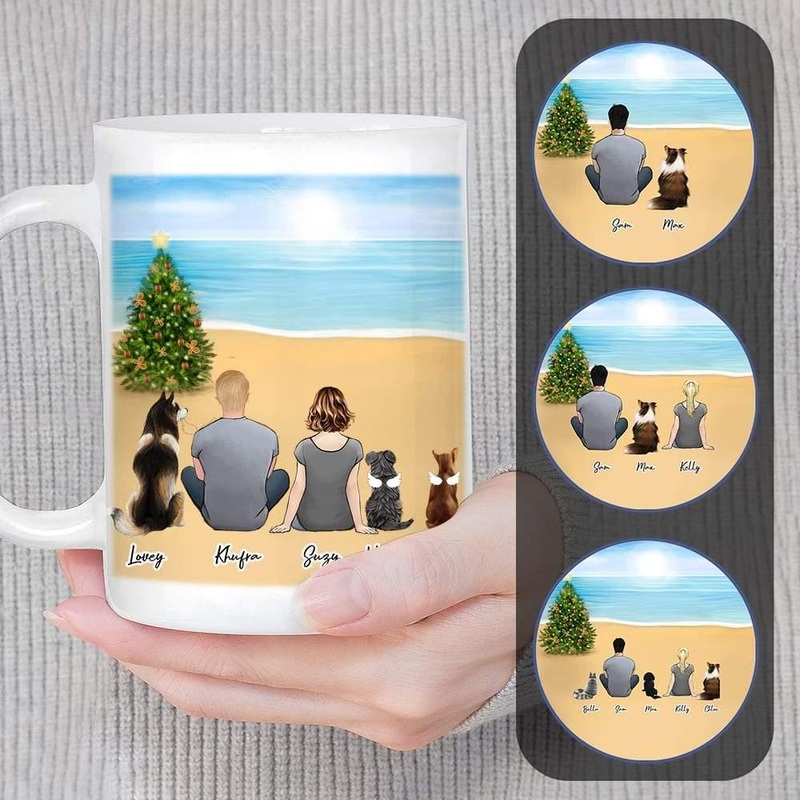 Christmas Beach Personalize Pet & Owner Coffee Mug