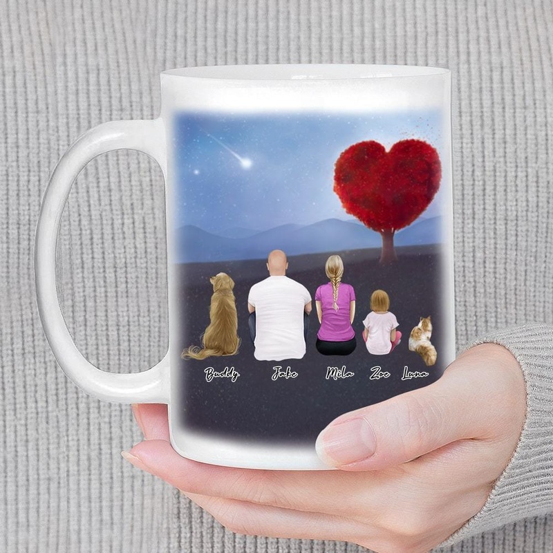 Heart Tree Personalized Family Coffee Mug