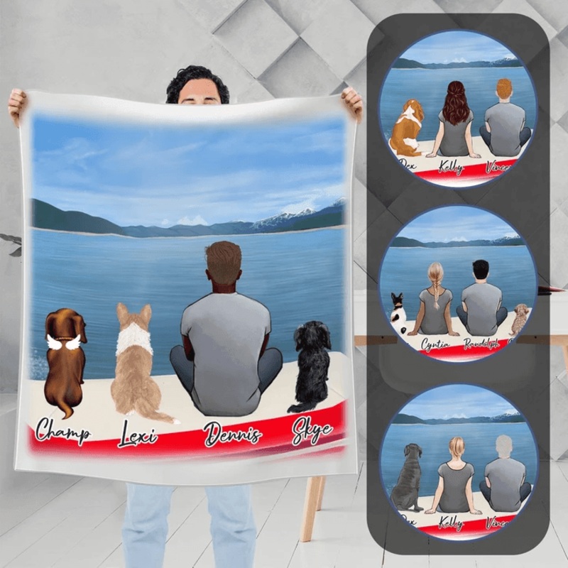On A Boat Personalized Pet & Owner Blanket