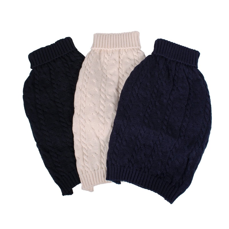 Shinola Cable Knit Pet Sweater