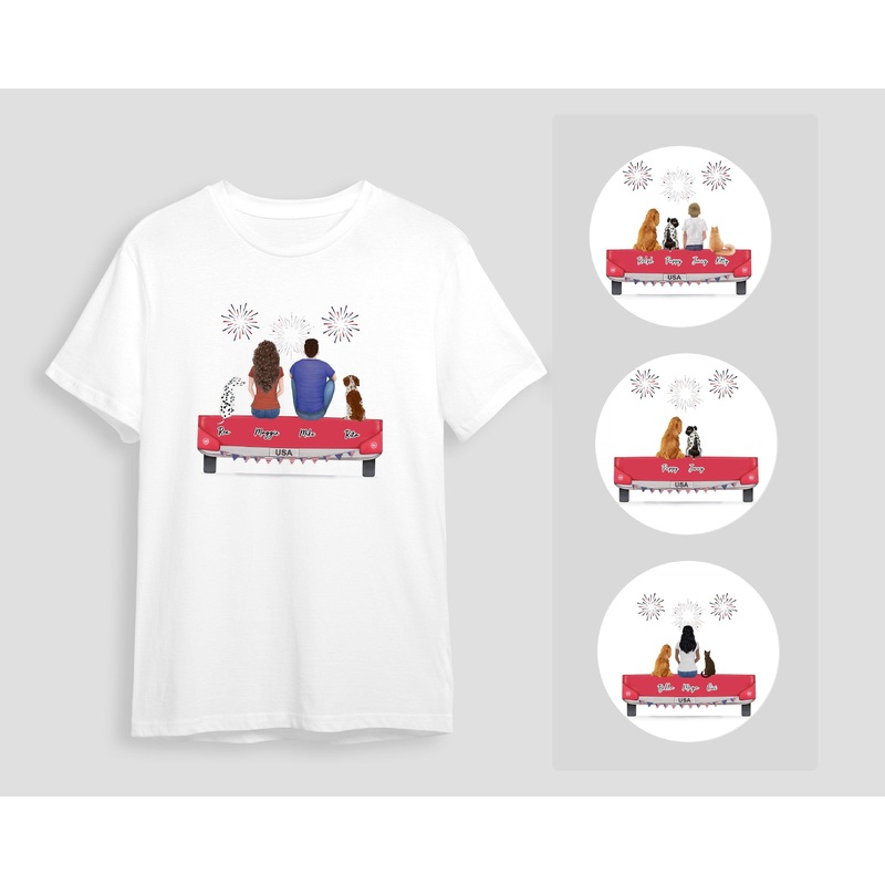 4th of  July Personalized Pet & Owner T-Shirt