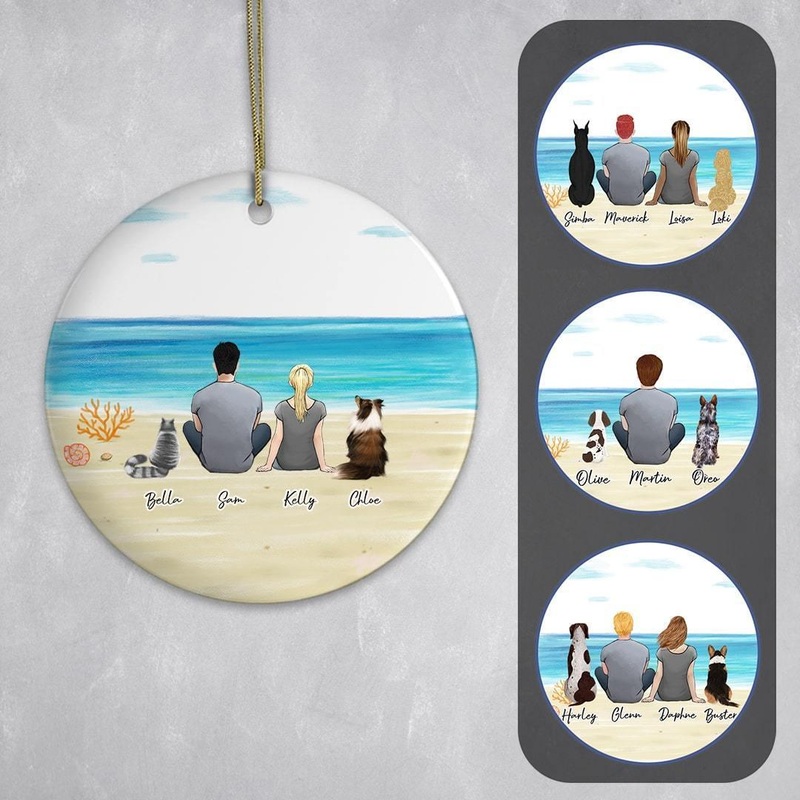 Beach Sand Circle Ornament – Pet & Owner Personalized