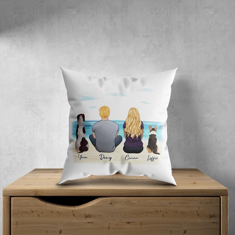 Beach Sand Personalized Pet & Owner Pillow