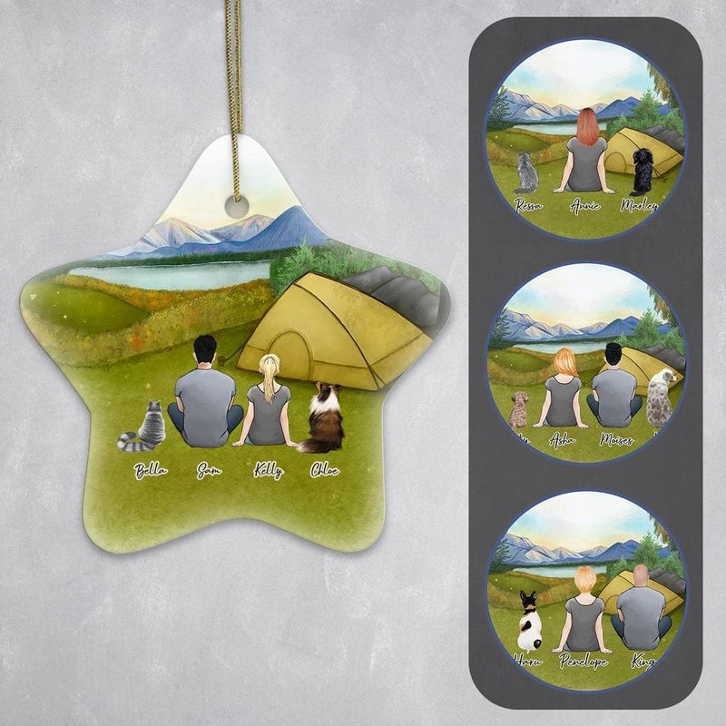 Camping Star Ornament – Personalized Pet & Owner