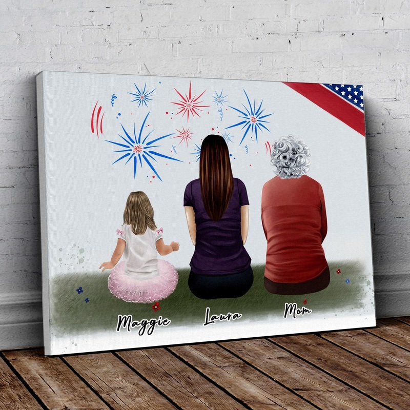 July 4th Personalized Family Wrapped Canvas