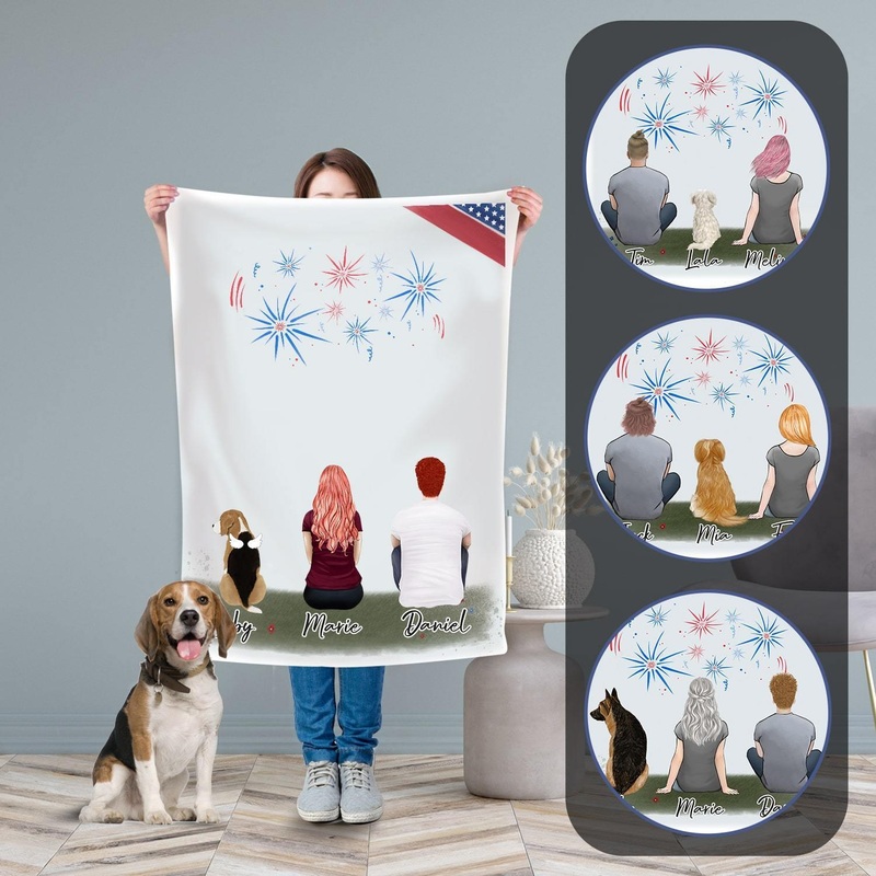 July 4th Personalized Pet & Owner Blanket
