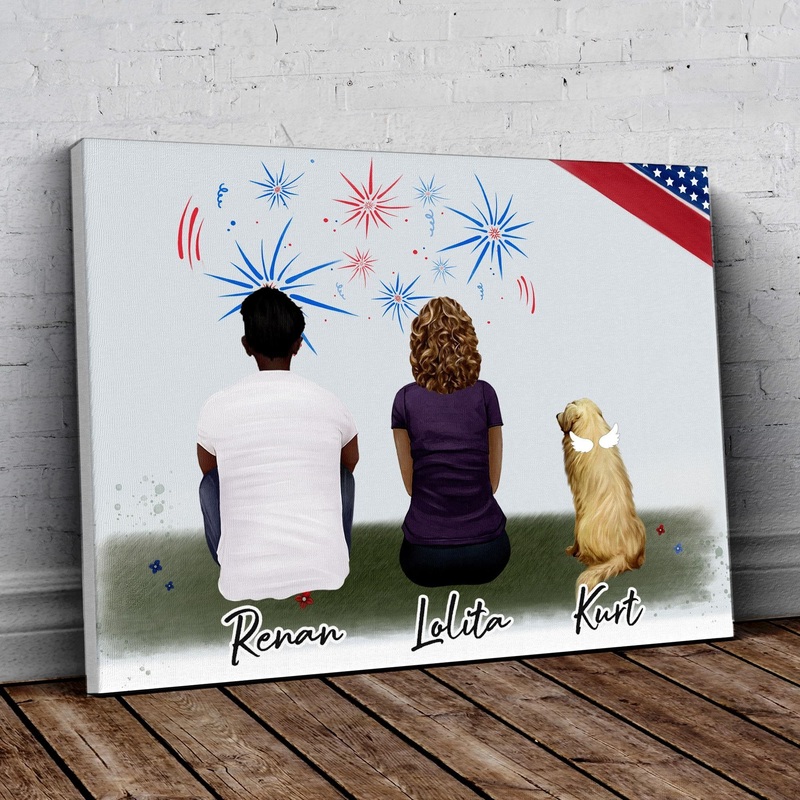 July 4th Personalized Pet & Owner Wrapped Canvas