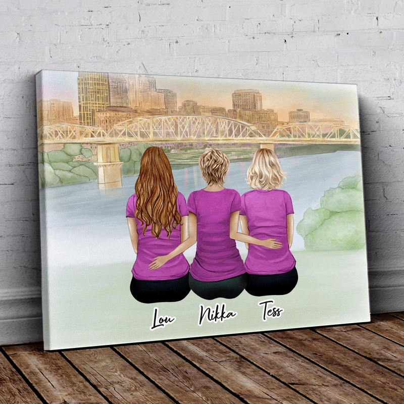 Nashville Personalized Best Friend Wrapped Canvas