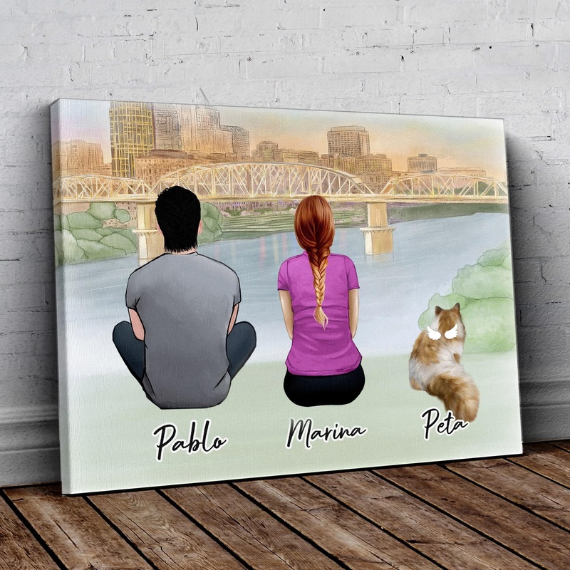 Nashville Personalized Pet & Owner Wrapped Canvas