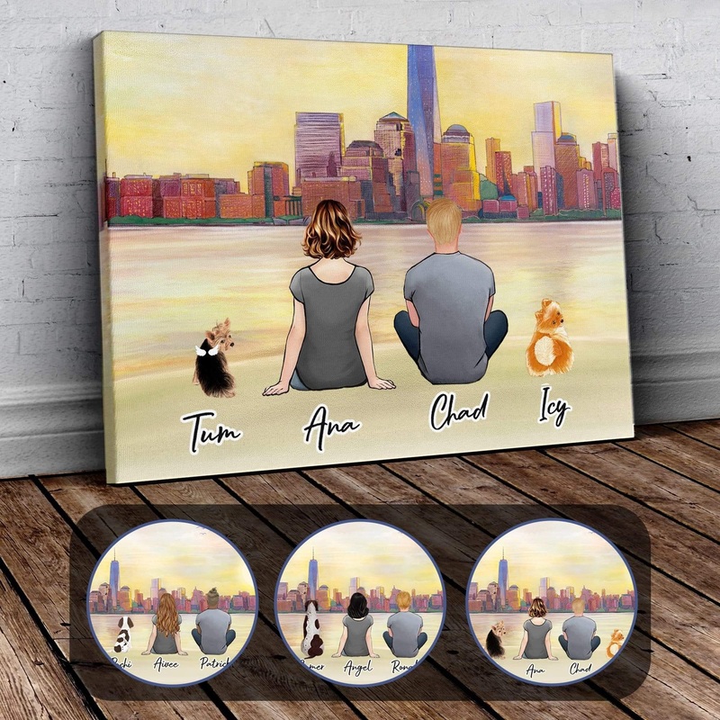NYC Personalzied Pet & Owner Wrapped Canvas