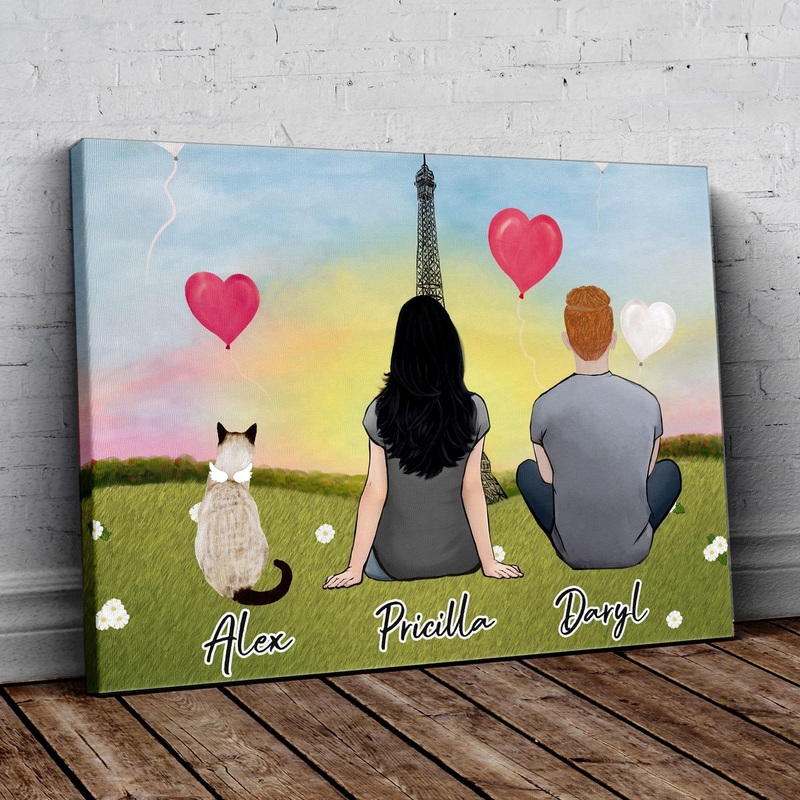 Paris Personalized Pet & Owner Wrapped Canvas