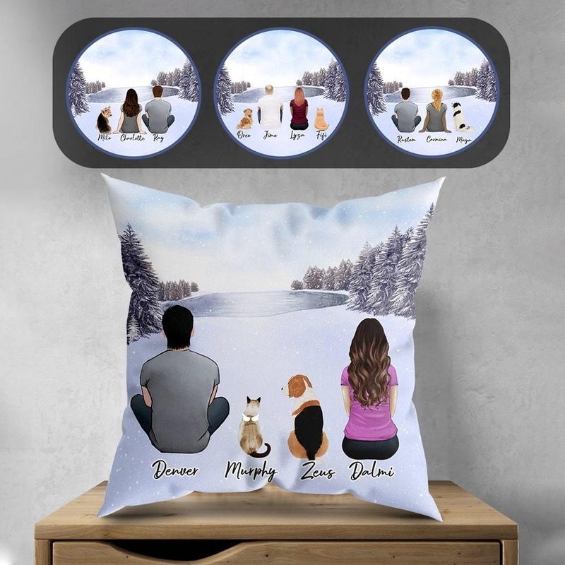 Snow Personalized Pet & Owner Pillow