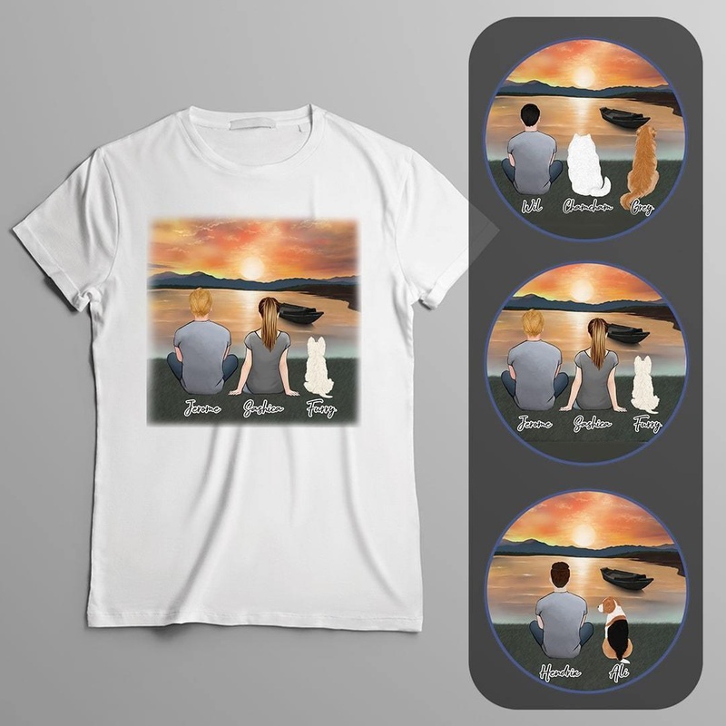 Sunset Personalized Pet & Owner T-Shirt