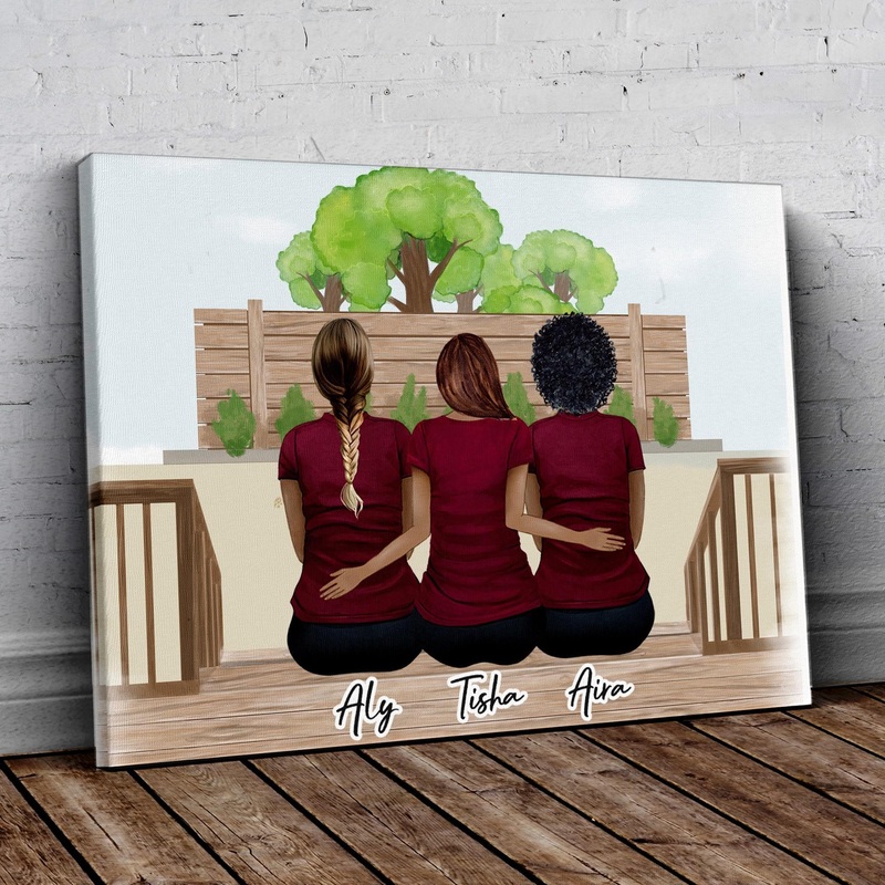 The Backyard Personalized Best Friend Wrapped Canvas