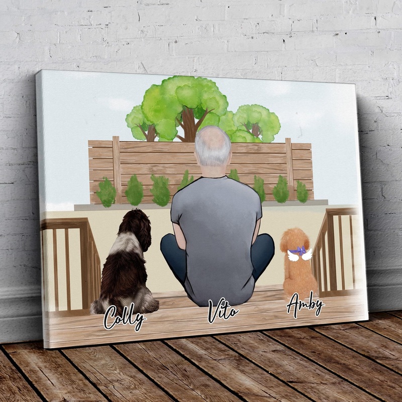 The Backyard Personalized Pet & Owner Wrapped Canvas