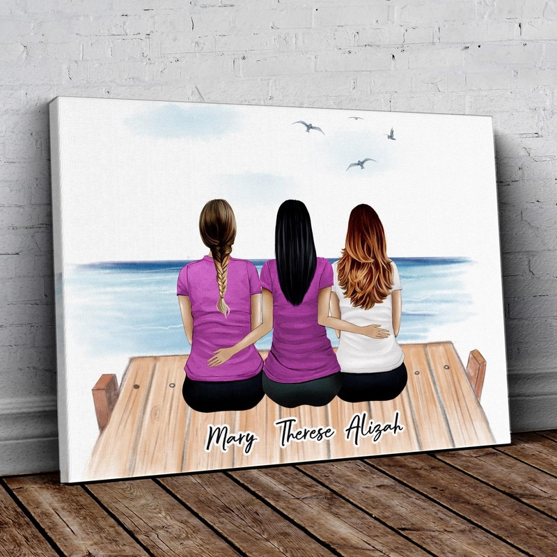 The Dock Personalized Best Friend Wrapped Canvas