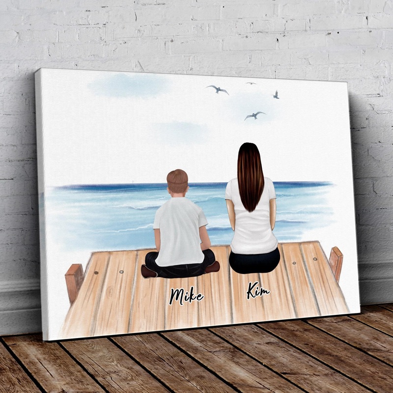 The Dock Personalized Family Wrapped Canvas