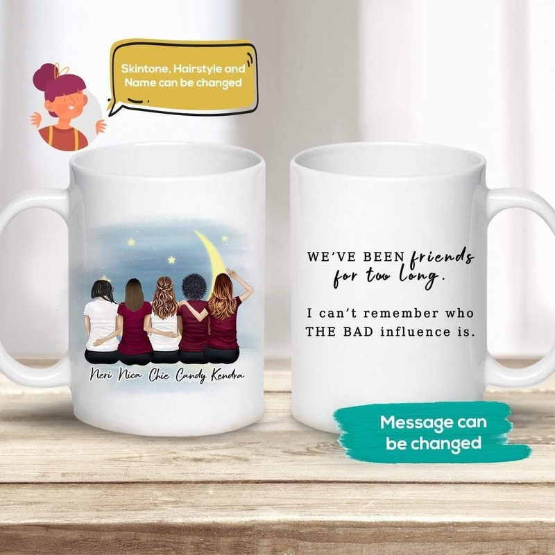 The Moon Personalized Best Friend Sister Coffee Mug