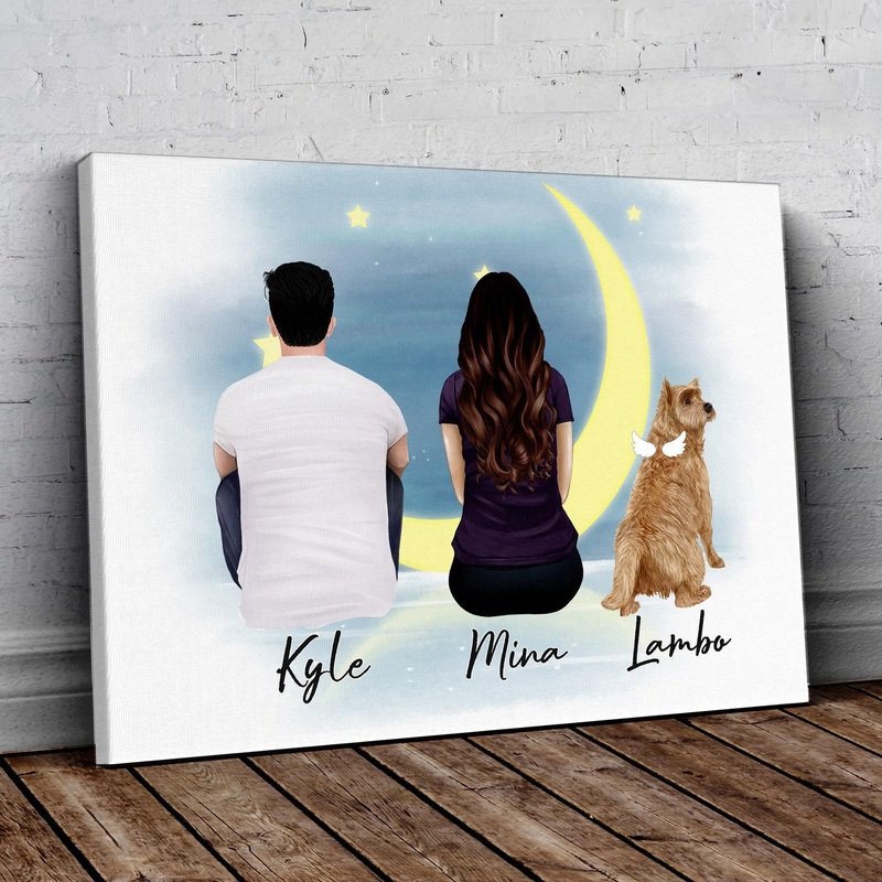 The Moon Personalized Pet & Owner Wrapped Canvas