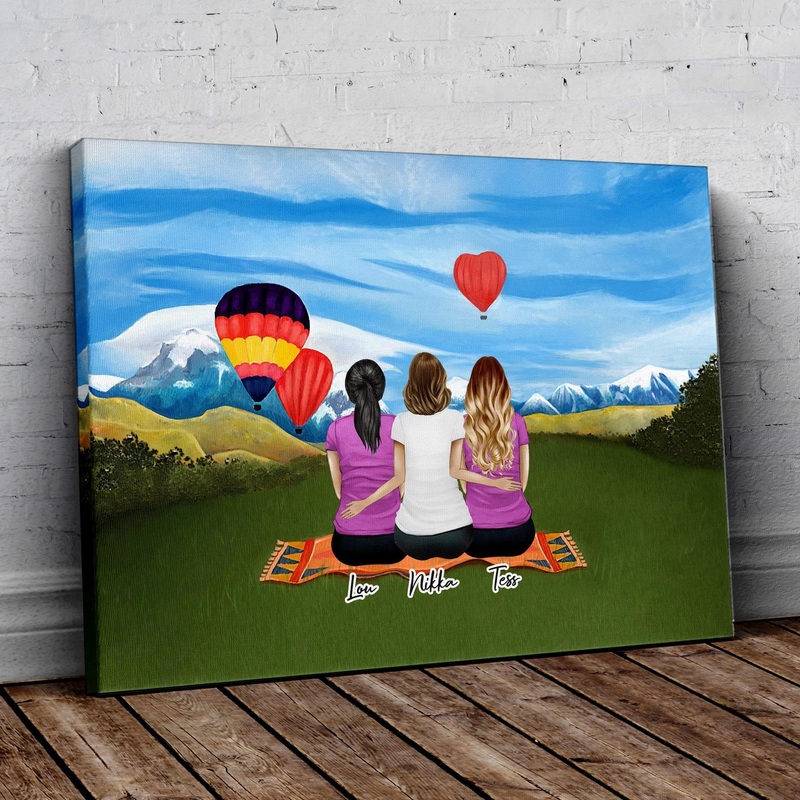 Valentine Day Personalized Best Friend Wrapped Canvas
