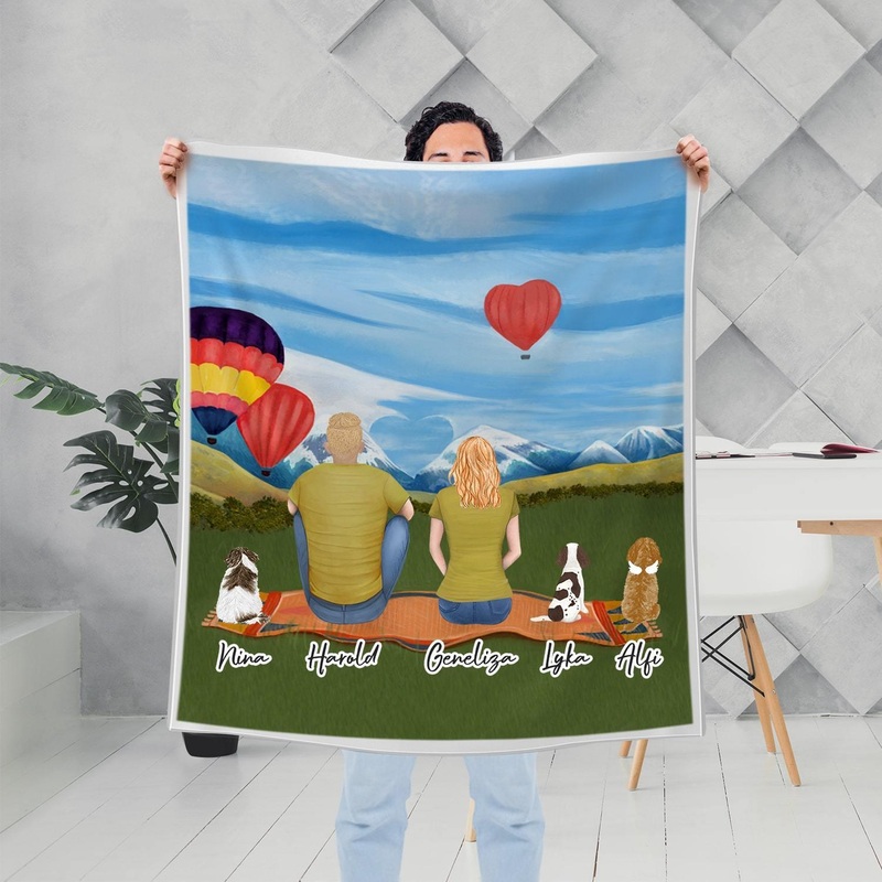 Valentine Day Personalized Pet & Owner Blanket – Custom Printed