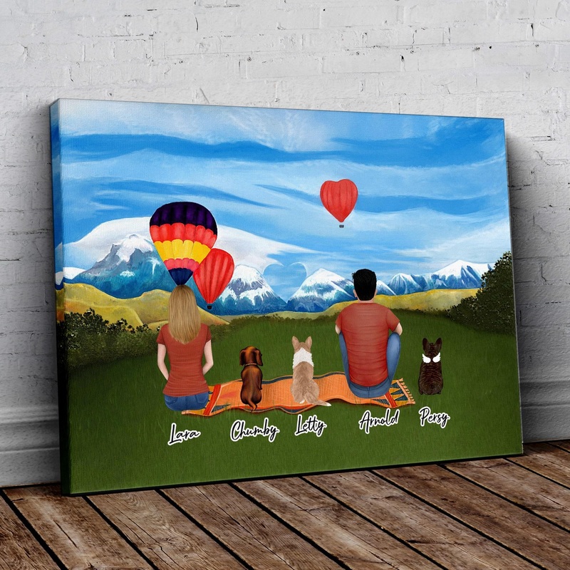 Valentine Day Personalized Pet & Owner Wrapped Canvas