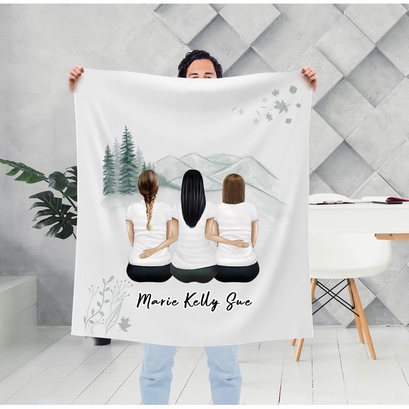 White Mountains Personalized Best Friend Sister Blanket