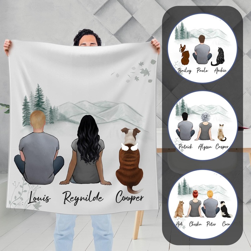 White Mountains Personalized Pet & Owner Blanket