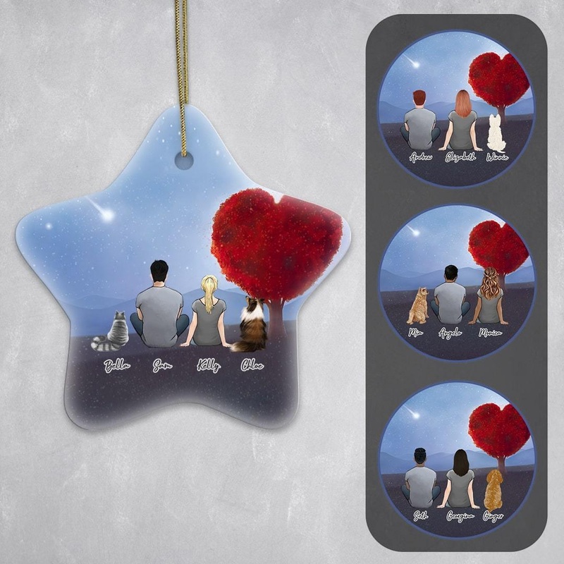 Heart Love Star Ornament – Personalized Pet & Owner