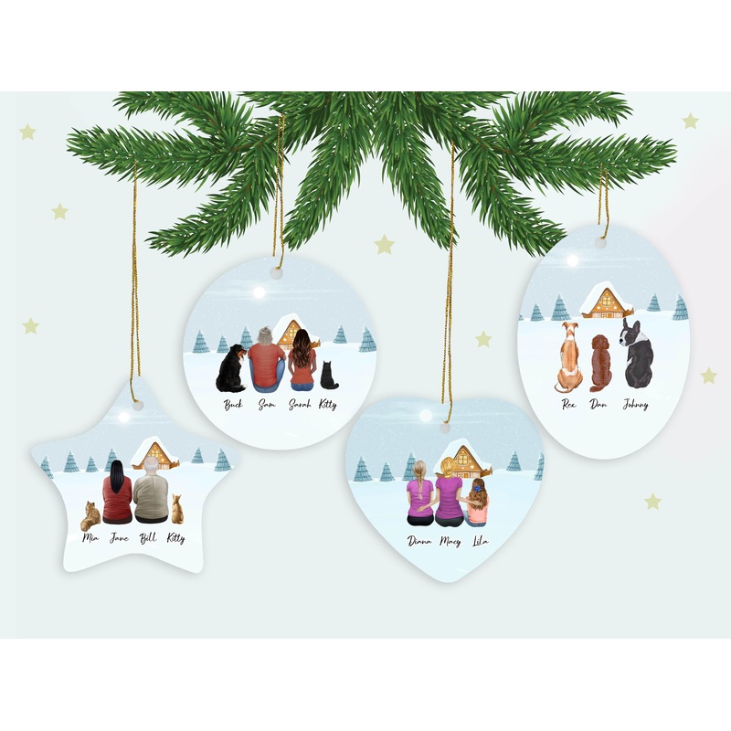 Holiday Heart Ornament – Pet & Owner Personalized