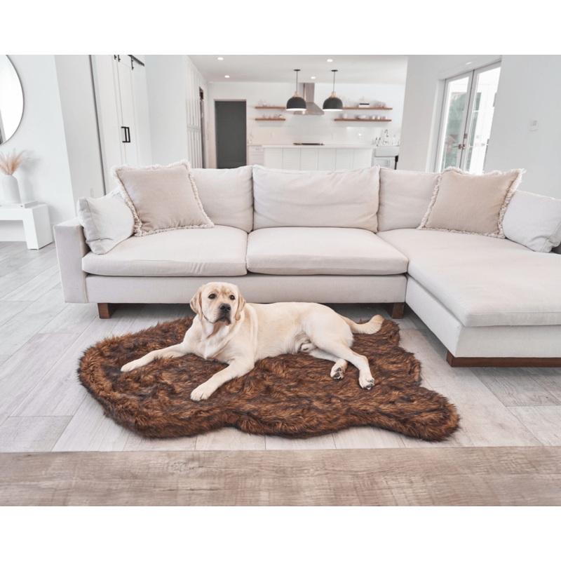 PupRug Faux Fur Orthopedic Dog Bed – Curve Brown