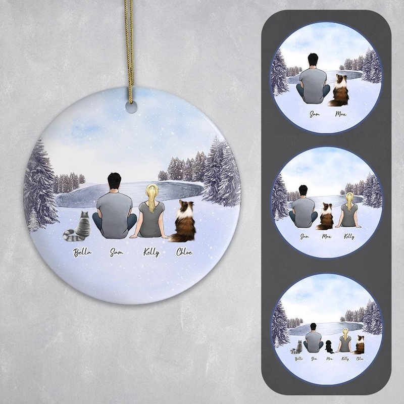 Snow Circle Ornament – Pet & Owner Personalized