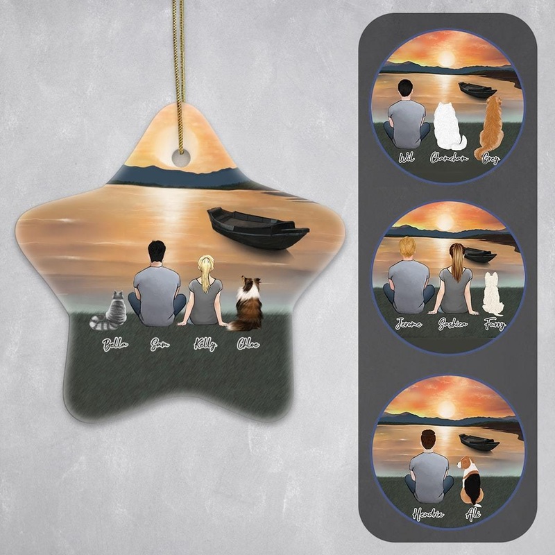 Sunset Star Ornament – Personalized Pet & Owner