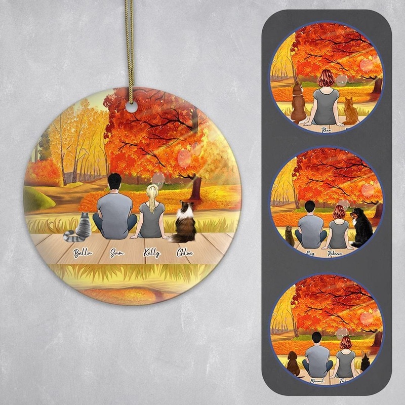 The Fall Circle Ornament – Personalized Pet & Owner