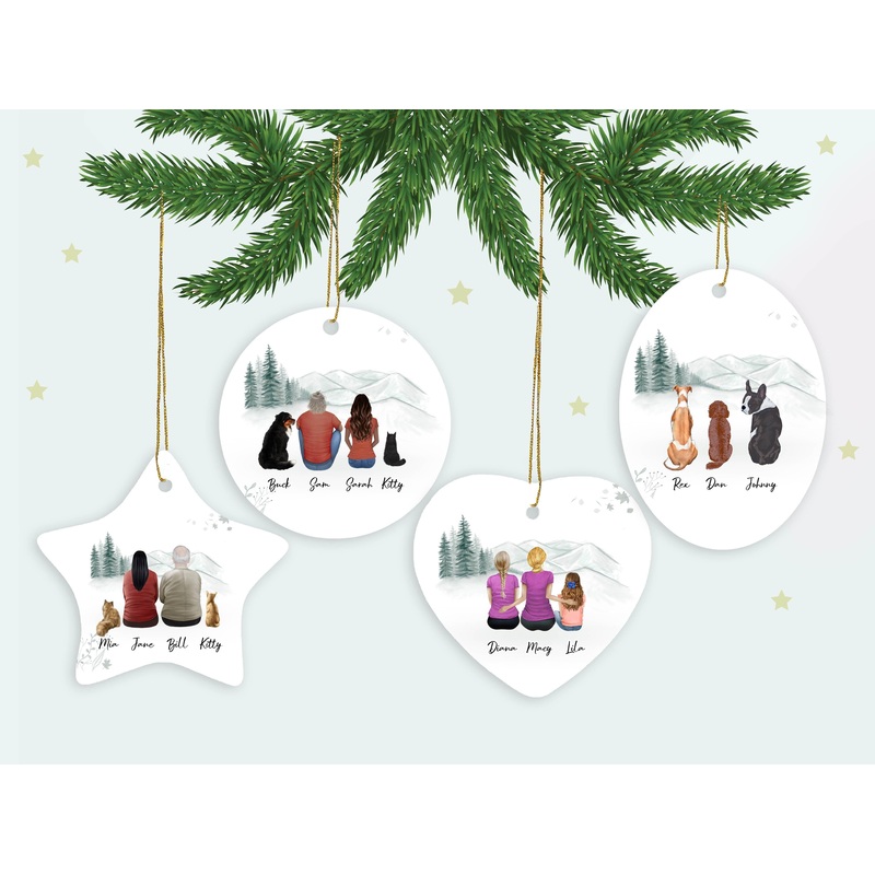 White Mountains Heart Ornament – Pet & Owner Personalized