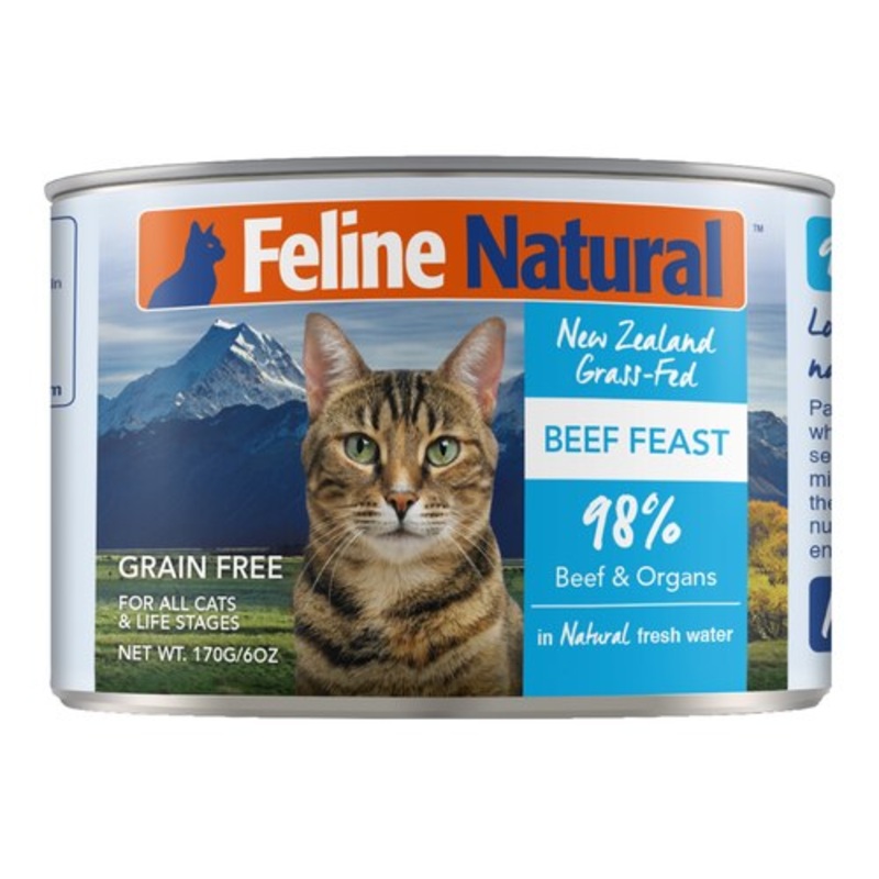 Beef Canned Wet Cat Food by Feline Naturals 6 oz