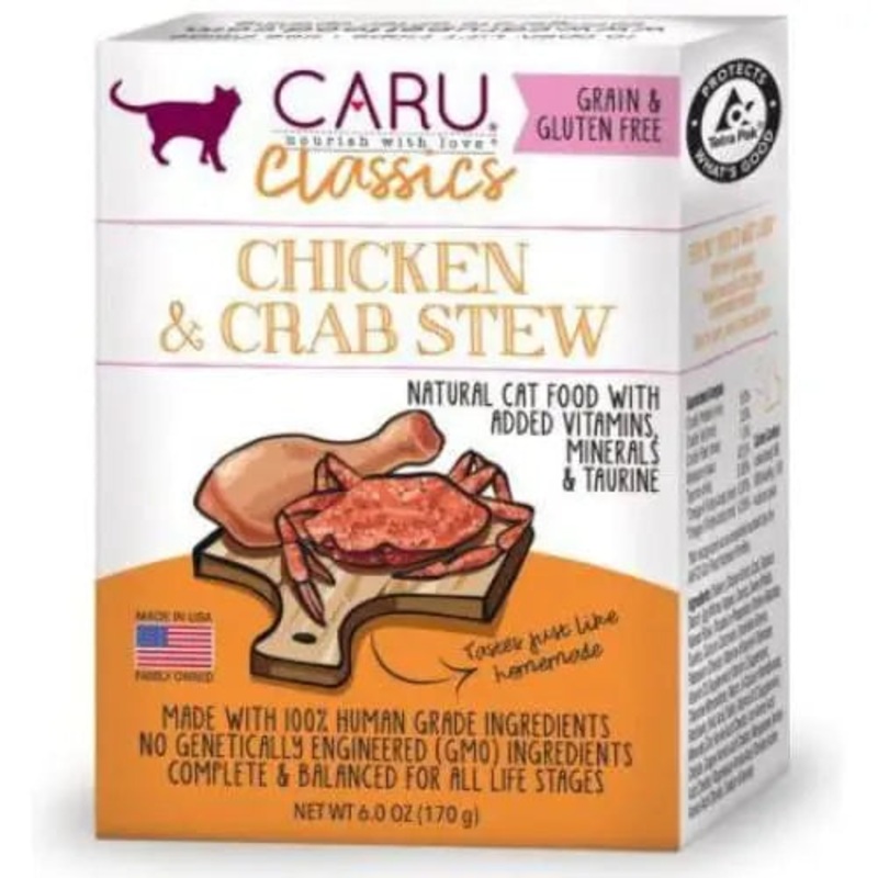 Caru Pet Food Classic Chicken and Crab Stew Grain-Free Wet Cat Food