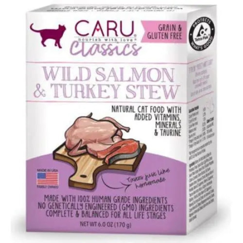 Caru Pet Food Classic Wild Salmon and Turkey Stew Grain-Free Wet Cat Food