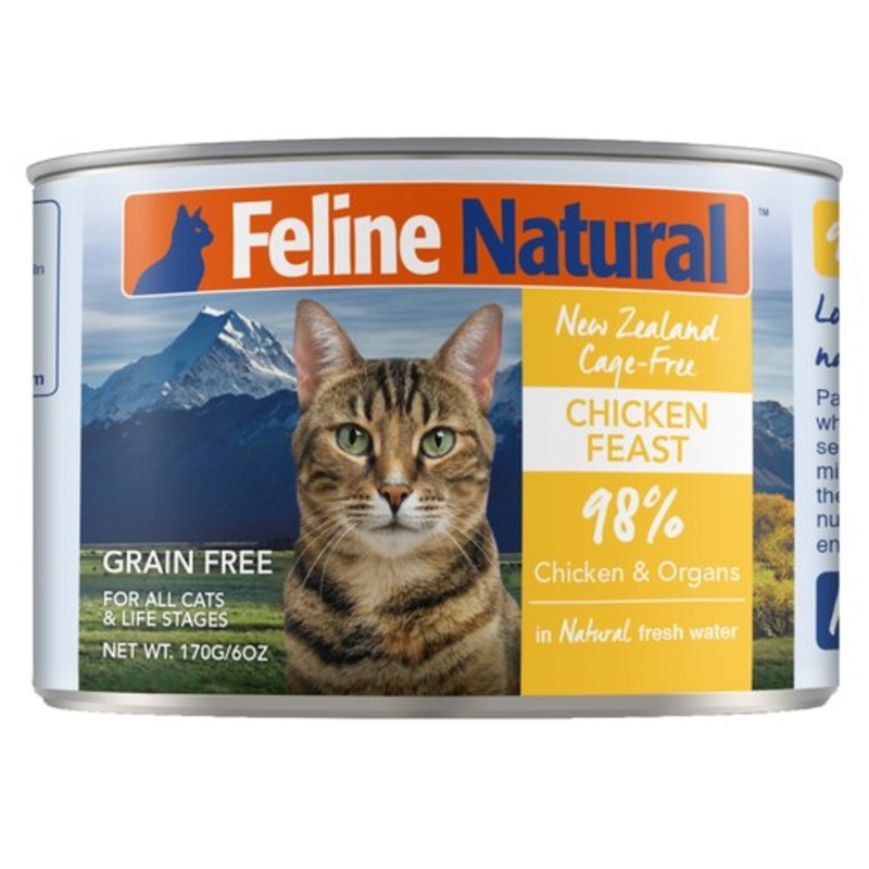 Chicken Canned Wet Cat Food by Feline Naturals 6 oz