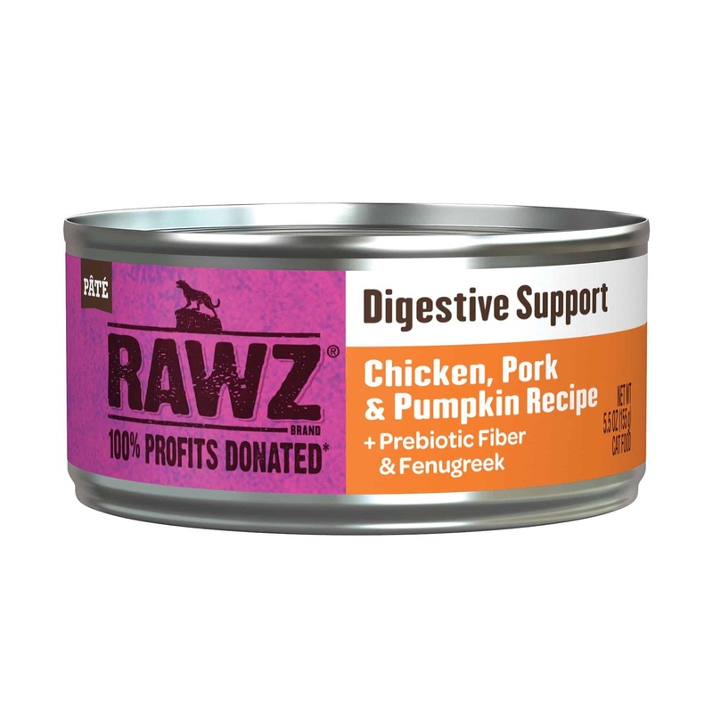 Chicken, Pork & Pumpkin Pate Cat Food by Rawz, 5.5oz – Digestive Support