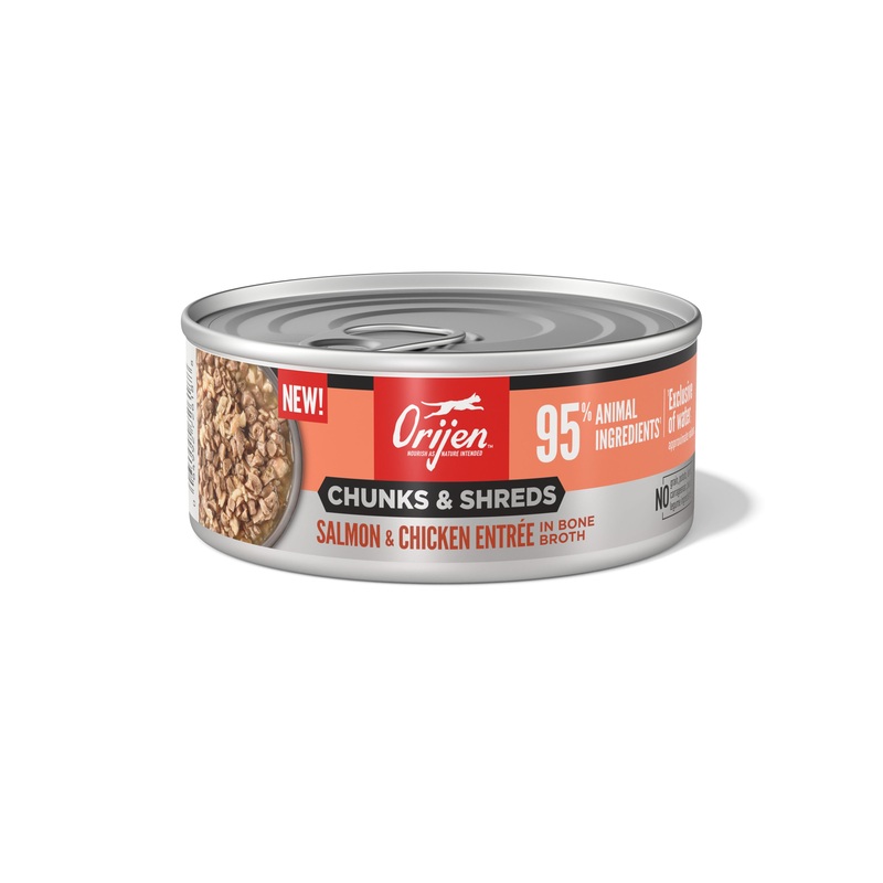 Chunks & Shreds, Salmon & Chicken Entre Cat Food by Orijen, 5.5oz
