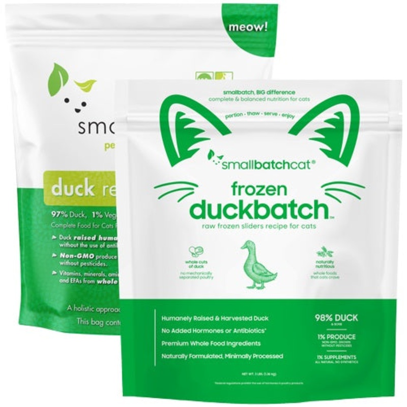 Frozen Raw Duck Cat Food by Smallbatch – No Shipping