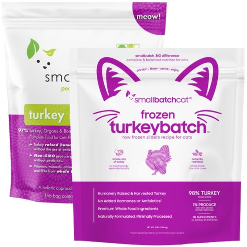 Frozen Raw Turkey Cat Food by Smallbatch – No Shipping