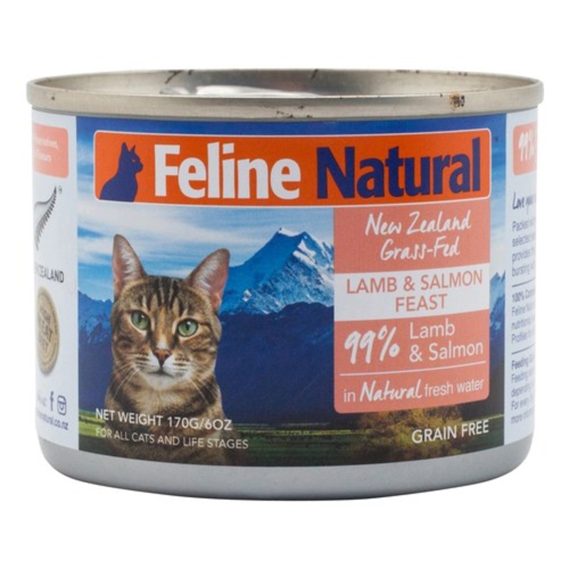 Lamb & Salmon Canned Wet Cat Food by Feline Naturals 6 oz