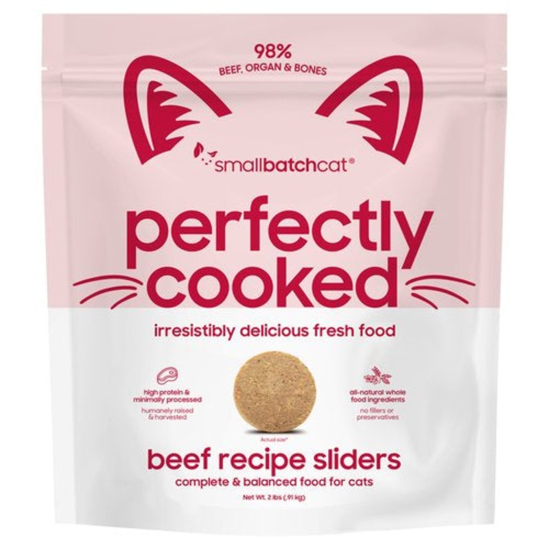 Perfectly Cooked Beef Frozen Cat Sliders, 2 lbs – NO SHIPPING