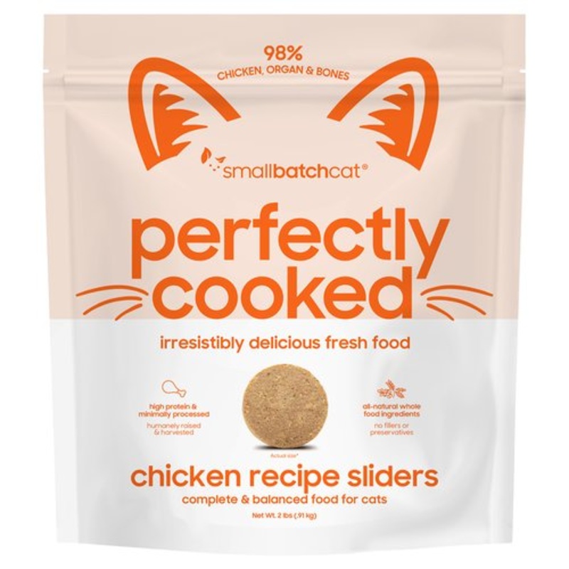 Perfectly Cooked Chicken Frozen Cat Sliders, 2 lbs – NO SHIPPING
